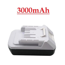 Makita 18V charger front view, 3000mAh capacity label
