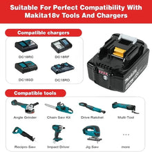 Makita BL1860 charger compatibility detail in red and black