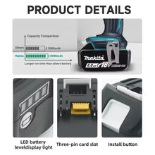 Makita BL1860 charger detail with LED indicator, close-up