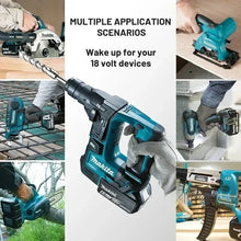 Makita BL1860 battery used with power tools, lifestyle action shot