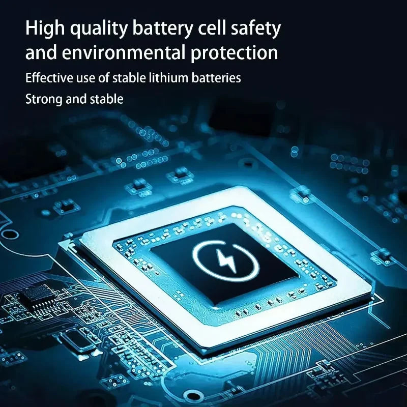Makita battery cell safety close-up with environmental protection details