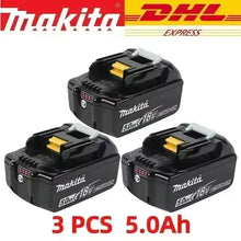Makita DC18RC charger front view, multiple slots on white background