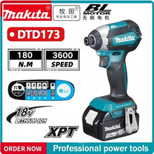 Makita 18V 6Ah battery packaging with LED indicator, blue and black