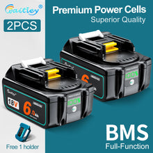 Waitley 18V 6Ah battery black and orange close-up with BMS