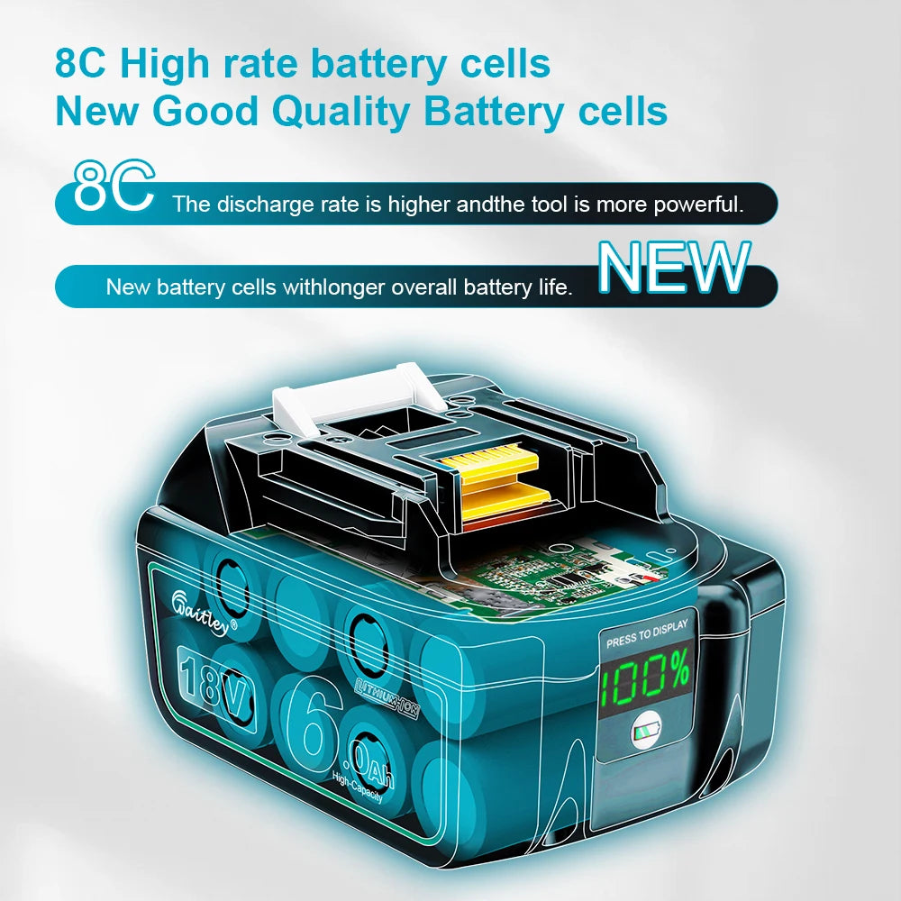 Waitley 18V battery pack blue-black with BMS protection system