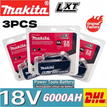Makita 18V 6.0Ah battery and charger set packaging, one charger included