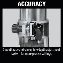 Makita DRT52 depth adjustment system close-up in black and silver