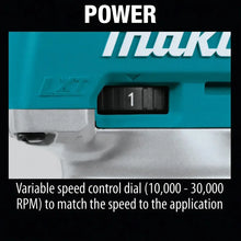 Makita DRT52 speed control dial close-up with variable speed