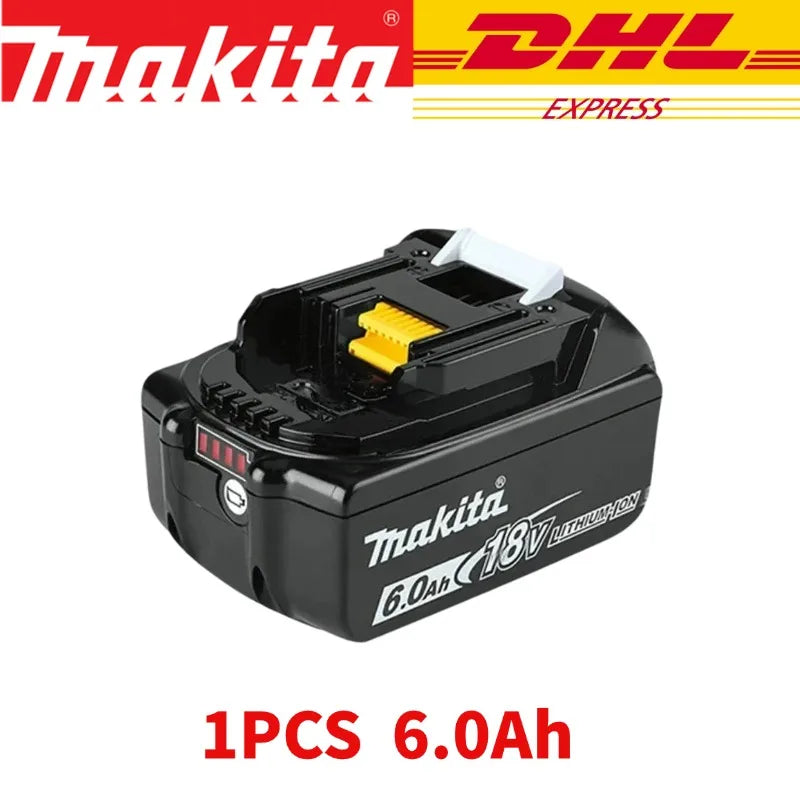 Makita 6.0Ah battery packaging detail in black and yellow