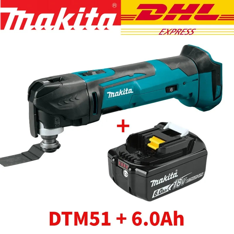 Makita DTM51 oscillating tool lifestyle showing multiple uses outdoors