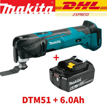 Makita DTM51 oscillating tool lifestyle showing multiple uses outdoors