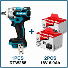 Makita DTW285 compact front view with LED light, blue and black