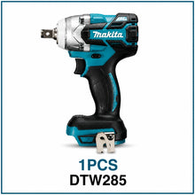 Makita DTW285 compact front view, ergonomic handle in blue and black
