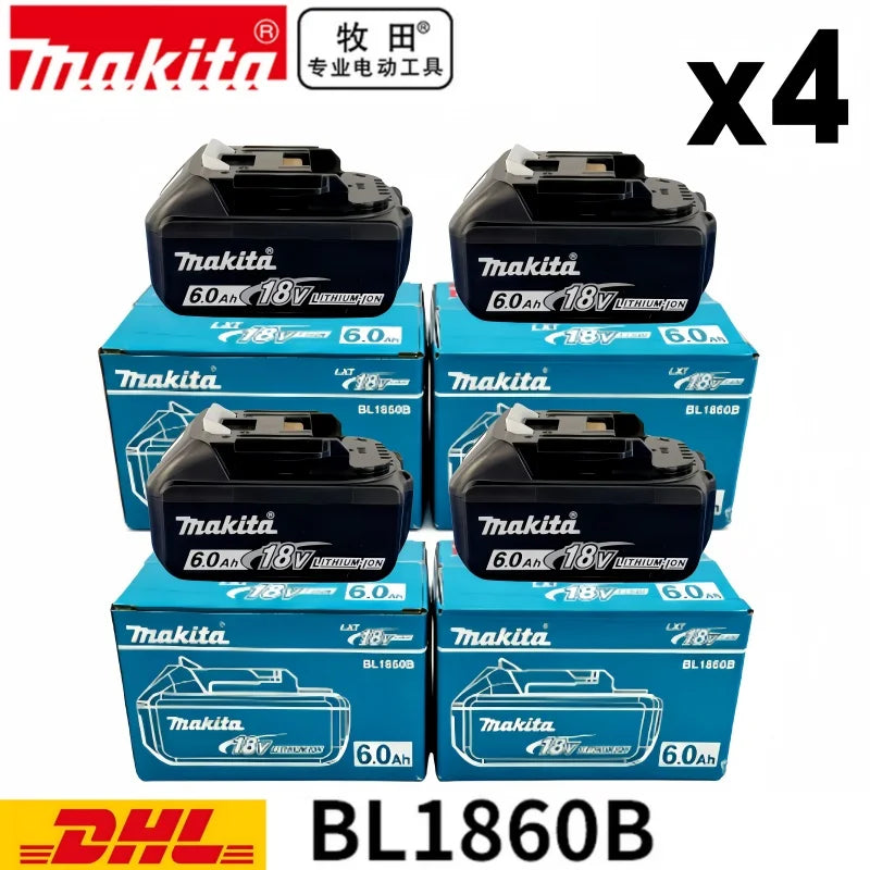 Makita BL1860 battery pack packaging, black and blue branding
