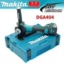 Makita 18V angle grinder blue-black compact front view