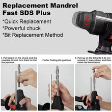 Makita DHR242 mandrel replacement detail, step-by-step instructions