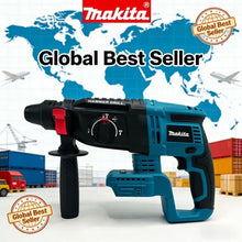 Makita DHR242 rotary hammer lifestyle shot in blue and black