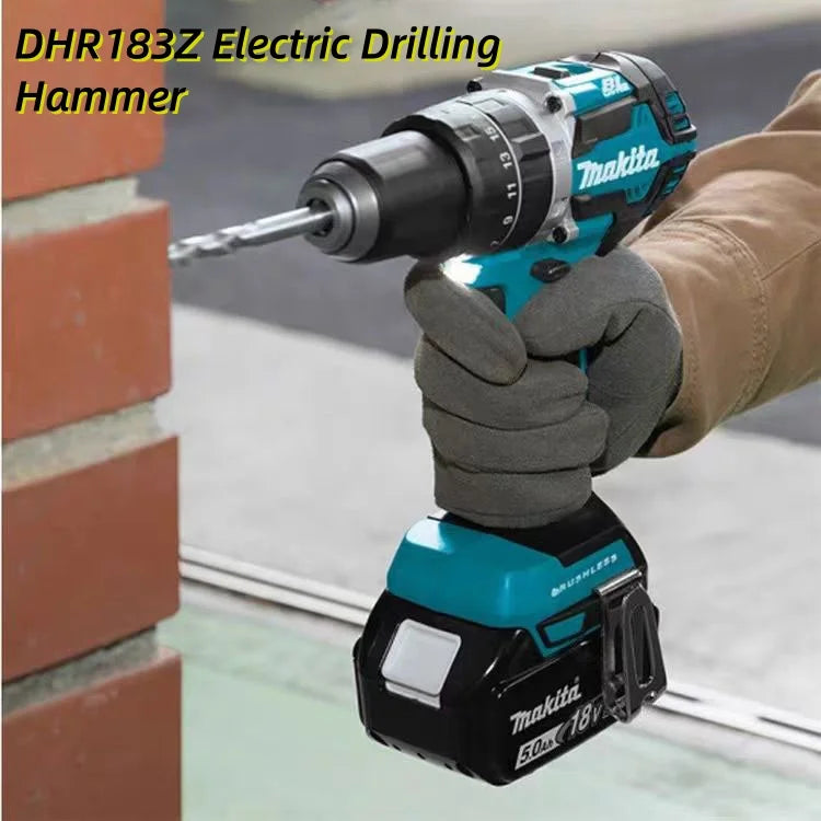 Makita DDF487 lifestyle drill in blue and black, ergonomic grip