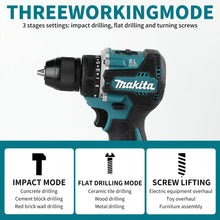 Makita DDF487 mode detail in blue and black on a white background