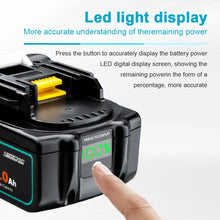Waitley 18V battery LED display detail in black and green