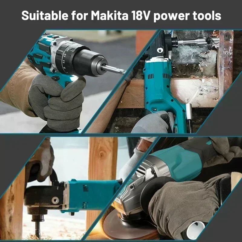 Makita power tools lifestyle compatibility with 18V battery and LED display