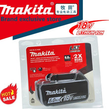 Makita 18V 6.0Ah battery packaging, red and black, 6.0Ah capacity