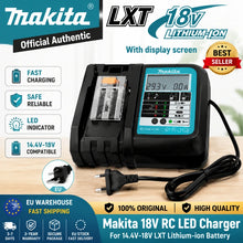 Makita LXT charger packaging, dual ports with LED indicator