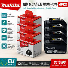 Makita battery charger set packaging, red and black boxes