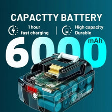 Capacity information graphic showing 6000 mAh and fast charging