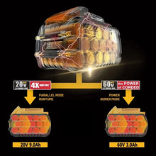 DeWalt battery packs in yellow and black packaging, includes DCB200 and DCB180