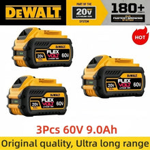 DeWalt 3-pack 60V batteries packaging in yellow and black, original 9.0Ah