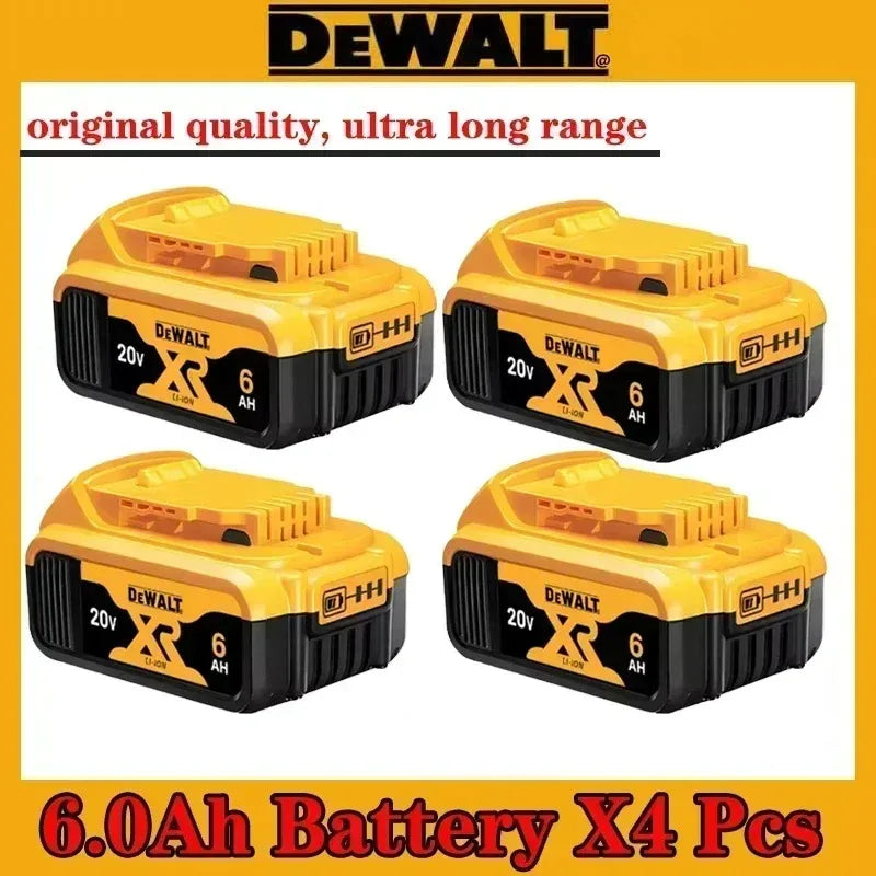 DeWalt 6.0Ah batteries packaging in yellow and black, original quality