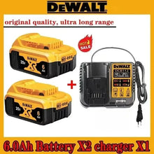 DeWalt 20V XR battery pack detail in yellow and black packaging