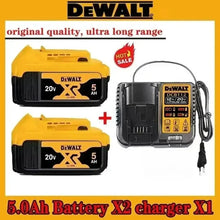 DeWalt 20V XR battery and charger set in yellow and black packaging
