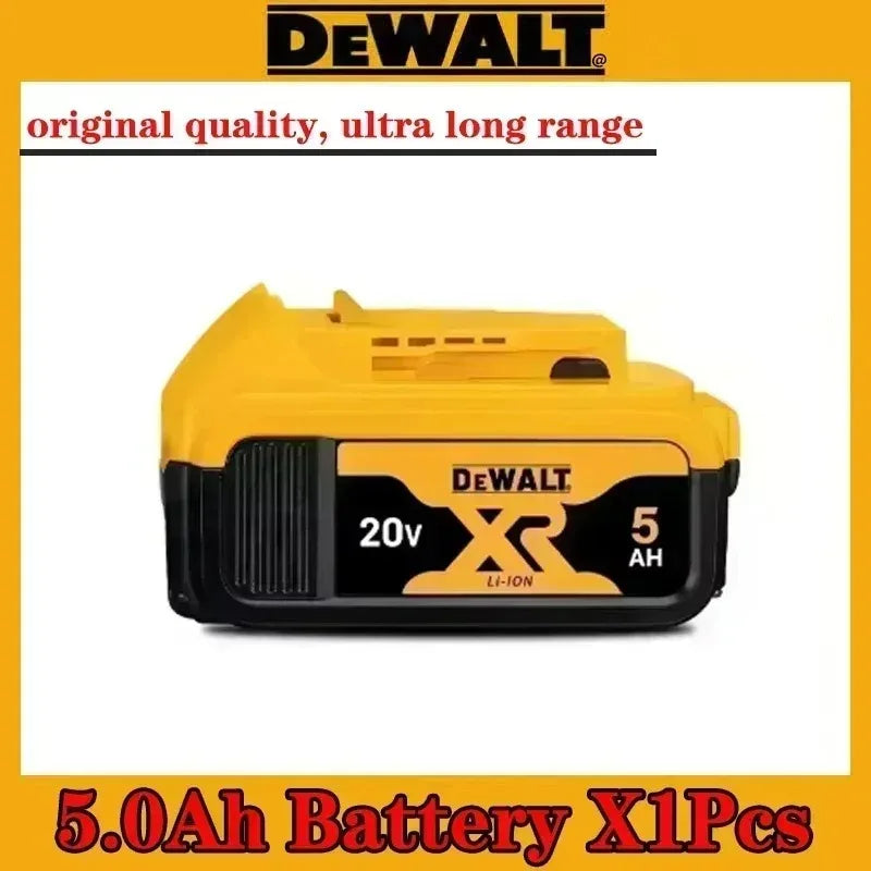 DeWalt 6.0Ah battery detail close-up in yellow and black