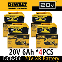 DeWALT 20V XR 4-pack 6Ah battery packaging, yellow and black