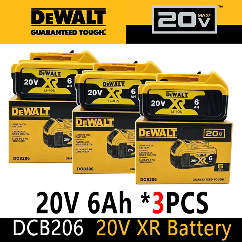 DeWALT 20V MAX 6Ah battery packaging, yellow and black