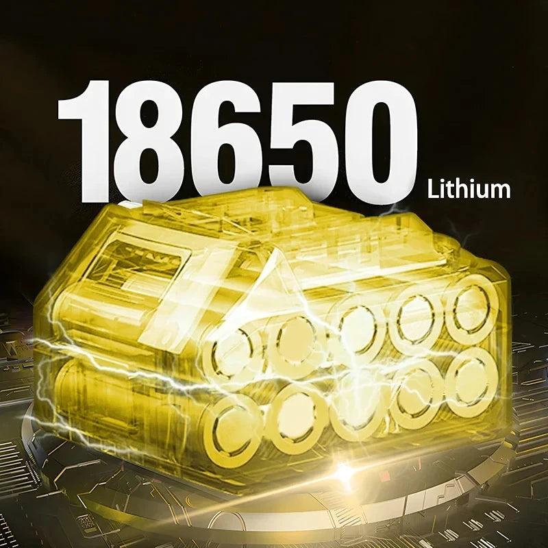 DeWALT 20V 6Ah lithium battery technology detail, yellow and black close-up
