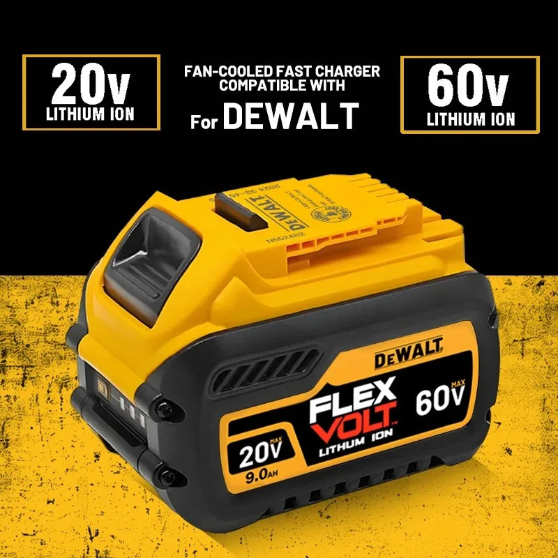 DeWalt 20V DCB206 battery pack front view showing 20V and 60V