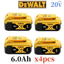 DeWalt 20V DCB206 battery packaging, yellow and black 6.0Ah four-pack