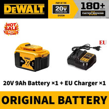 DeWalt XR 20V 5Ah battery with charger packaging, yellow and black