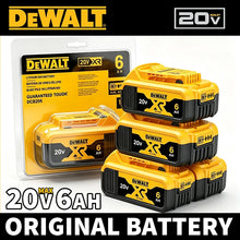 DEWALT XR 18V 6.0Ah battery pack, yellow and black packaging front view