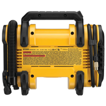 DEWALT DCC020I inflator kit back view, digital gauge and controls