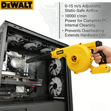 Dewalt cordless leaf blower yellow, studio detail front view