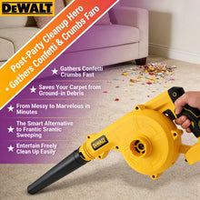 Dewalt cordless leaf blower yellow, lightweight lifestyle shot