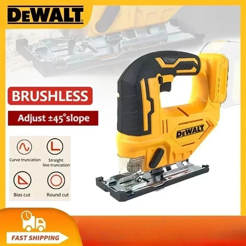 Dewalt 20V jig saw packaging in yellow, black, and white (packaging shot)