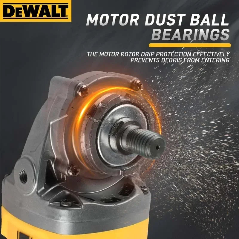 DEWALT DCG414 motor dust ball bearings close-up detail