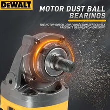 DEWALT DCG414 motor dust ball bearings close-up detail