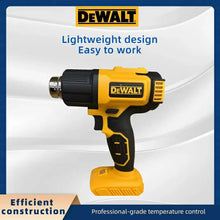 Dewalt cordless heat gun front view, yellow and black