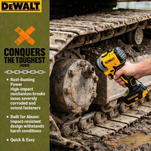 DEWALT DCF922 on machinery, yellow-black wrench with no battery included
